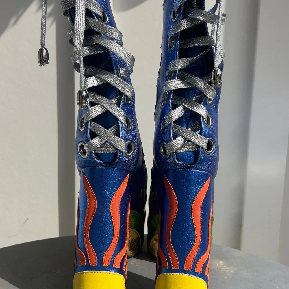 Colorful, 70's Glam Rock Inspired Platform  Boots - Picture 4 of 6